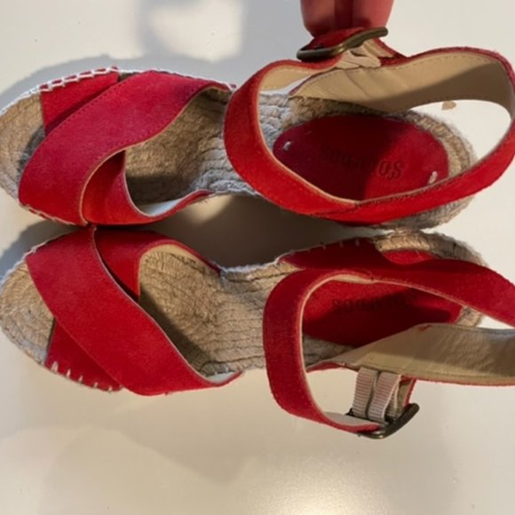 Red Soludos Wedges Size 9 - Picture 3 of 5